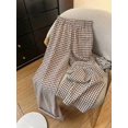 thumbnail image 2 of Straight Leg Plaid Print Pants, Elastic Waist With Pockets, Suitable For Office, Business, Vacation, Casual, Daily Wear, School, Travel, New Arrival, 2 of 8
