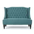 thumbnail image 2 of Teal Loveseat with Wingback Design & Diamond Tufting, Contemporary Furniture for Living Room or Bedroom, 2 of 9