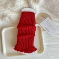 thumbnail image 5 of Cethrio Girls Knee-High Socks, Thermal Knitted Princesses Stretch Winter Socks Red Size 5-16T, 5 of 6