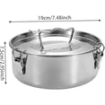 thumbnail image 4 of Flan Mold Stainless Steel Flan Pan with Lid and Handle Large Capacity Maker Portable Round Plate for Cheese Cake Chocolate Cupcake Pudding, 4 of 6