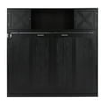 thumbnail image 4 of Euroco Full Size Murphy Bed with Cabinet, Storage Wall Bed for Guest Room, Black, 4 of 16