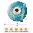 thumbnail image 6 of 13 Inch Round Placemats Set of 4, Teal Blue Coastal Wave Non Slip Heat Insulation PP Table Mats, Modern Summer Ocean Beach Sea Washable Place Mats for Kitchen Dining Party Table Decor, 6 of 7