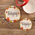 thumbnail image 2 of GZHJMY 2PCS Thanksgiving Autumn Leaves Trivets Pot Holders Set and Placemats Set, Hot Pads, Table Mats for Cooking and Baking, Cotton Braided Hot Pads, 7.09"+9.45", 2 of 7
