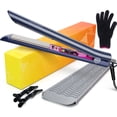 thumbnail image 1 of ANGENIL Plancha plana de titanio profesional de 1 pulgada, alisadora de pelo y rizador 2 en 1 con temperatura ajustable para todo tipo de cabello, tamaño de viaje con bolsa de silicona resistente, 1 of 5