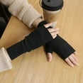thumbnail image 3 of Eoperou 1 Pair Cozy Touch Screen Gloves Warmth Style Autumn Self-heating Half-finger Design Gloves for Winter Gift, 3 of 8