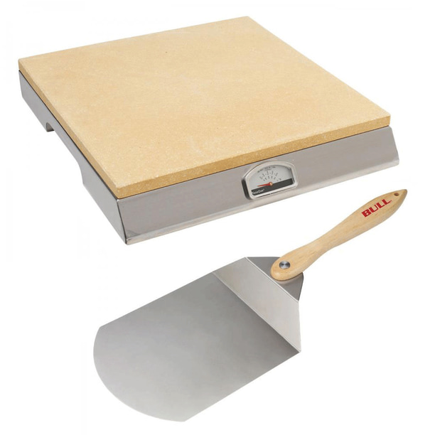 Bull Steel PizzaQue Pizza Stone for Ovens or Grills & PizzaQue Pizza