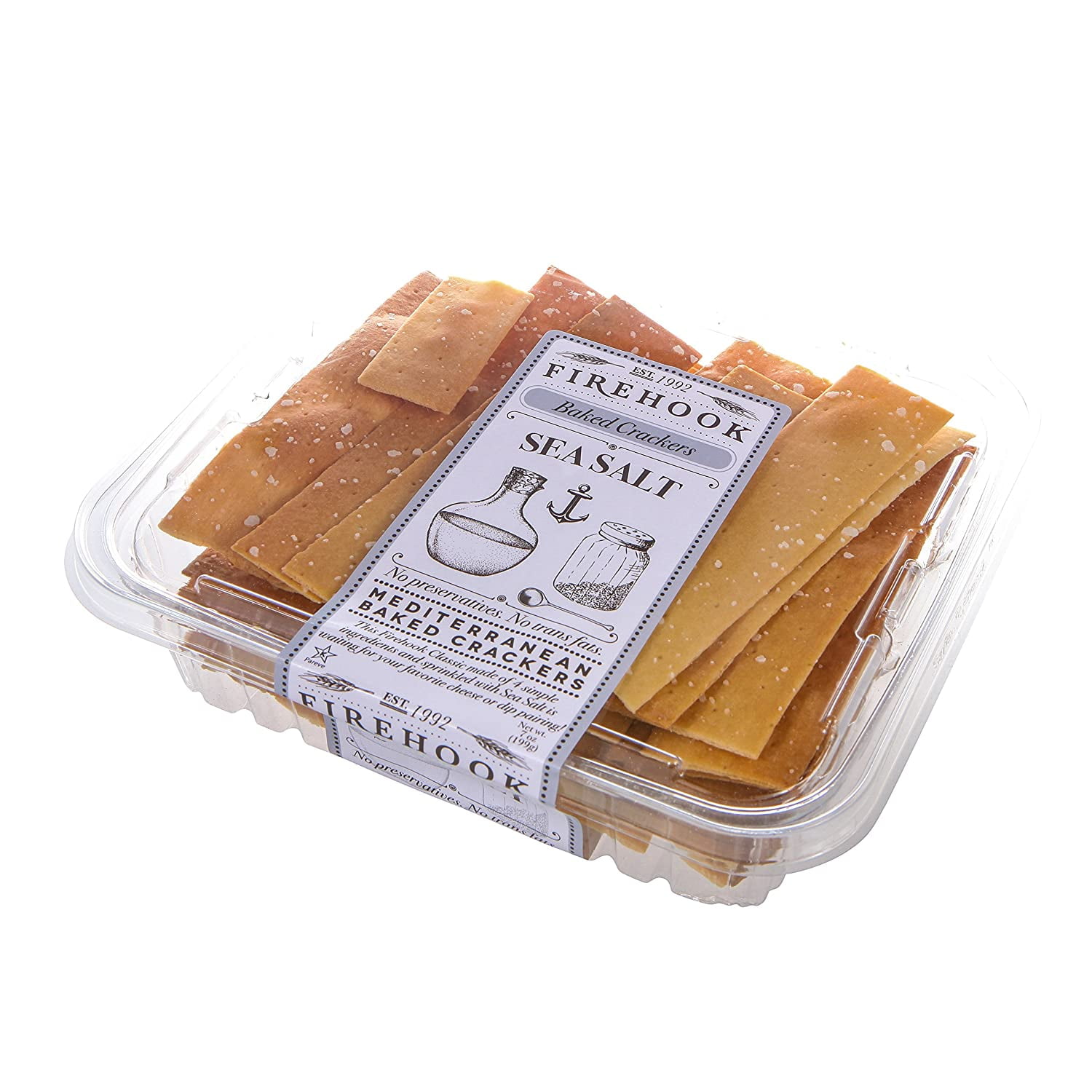 Firehook Mediterranean Baked Crackers Sea Salt 7 oz