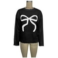 thumbnail image 7 of ZUKMRJPC Womens Christmas Sweater Casual Long Sleeve Crewneck Cute Bow Pullover Sweater Fall Winter Loose Warm Knitwear Holiday Outfits, 7 of 7