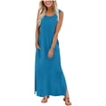 thumbnail image 3 of gakvbuo Summer Tank Dress For Women Maxi Dress Sundress Womens Summer Casual Beach Sleeveless V-Neck Long Dress, 3 of 9