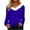 Dark Blue, variant on QUNYINEY Long Sleeve Shirts for Women Trendy Casual Colorblock Fur Trim V-Neck Green Tops Slim Pullover Drop Shoulder T-Shirts