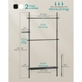 thumbnail image 5 of SONGMICS Floor to Ceiling Clothes Rack, 3-Tier Clothing Rack, Height and Width Adjustable Garment Rack, Wardrobe Organizer with 2 Rods and 1 Shelf, Reaching Rod, Matte Black, 5 of 5