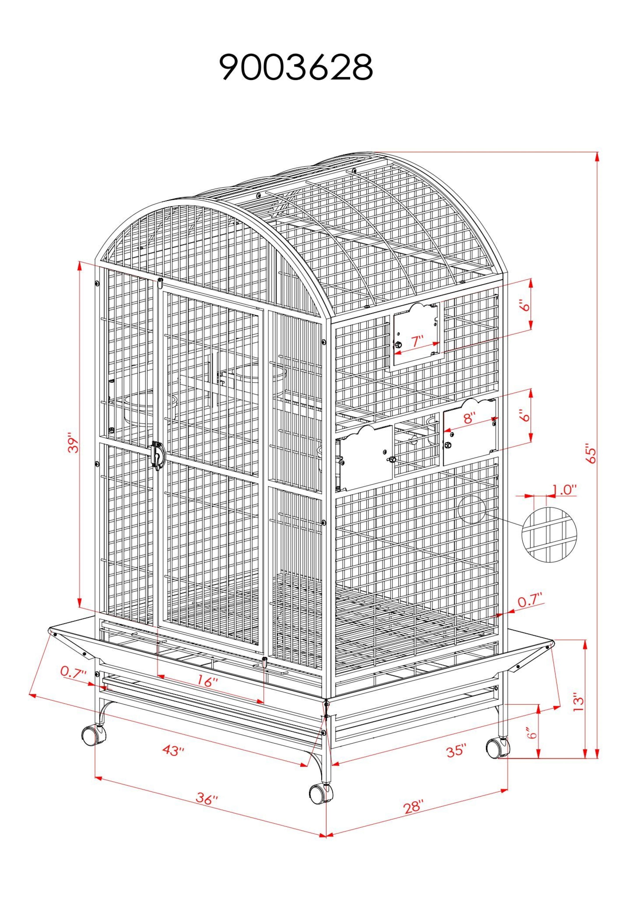 9003628 Platinum Dome Top Bird Cage, by A&E Cage Company