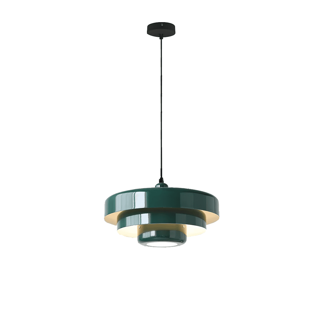 Mid Century Pendant Lamp 1-Light Ceiling Pendant Light 3-Layer Shade Design E26 Vintage Metal Flush Mount Light Fixtures For Dining Table Kitchen Island Hallway