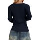 thumbnail image 2 of MHFRRA Camiseta de Manga Larga con Botones para Mujer, Blusa Holgada Informal, Estilo Sexy, Estilo Urbano Marina de Guerra, 2 of 5