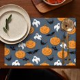 thumbnail image 5 of Pumpkin Ghost Bat Halloween Pattern Summer Placemats Table Placemats Set Of 4-Linen Kitchen Washable Placemats Table Mats 11.8"x17.7" Non-Slip Heat Resistant, 5 of 6