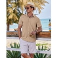 thumbnail image 3 of COOFANDY Short Sleeve Shirts for Men Casual Button Down Summer Shirts Textured Beach Wedding Shirt, 3 of 6