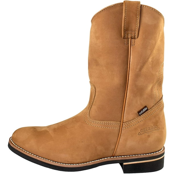 Men's Cowboy or Work Boots Leather Suede Round Botas de Trabajo or Western, para hombre - Walmart.com