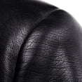thumbnail image 3 of StSilkitty Men's Leather Jacket Solid Color Long Sleeve Full Zip up Collared Leather Jackets Coat with Pockets, 3 of 8