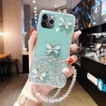 thumbnail image 1 of Funda de teléfono de silicona con cordón de purpurina ostentosa para iPhone 14, 13, 12, 11 Pro, XS, Max, SE, XR, X, 8, 7 Plus, Correa ultrafina Fivean unisex, 1 of 2