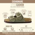 thumbnail image 3 of Cushionaire Cashew Slip On Genuine Suede Leather Womens Sandals - Braided Double-Strap Design with Adjustable Big Buckle | Sandals for Women, 3 of 27