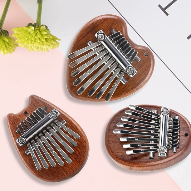 Kalimba Thumb Piano Set de 3, 8 teclas Mbira Finger Piano Instrumento musical portátil Phoenix Love Pattern Kalimba Piano Estudio Instrucción Regalo