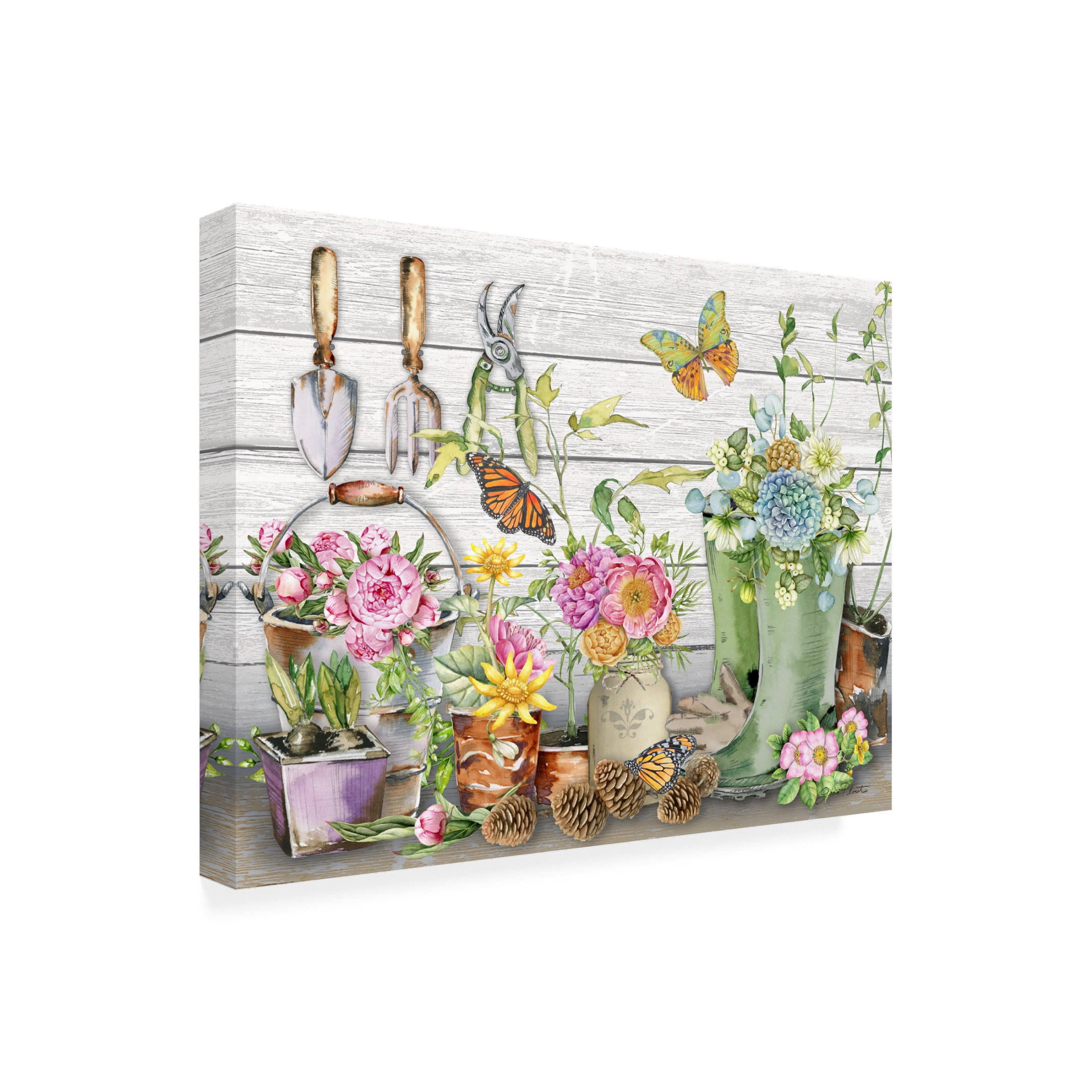 Canvas Wall Art - Jean Plout 'Garden Tool Shed' Wall Art for Living Room, Bedroom, or Office Décor by Trademark Fine Art - 19 x 14 Inches