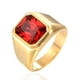 thumbnail image 2 of Anillo de acero de titanio con gemas simples y cuadradas para hombre, accesorio de moda, buen material, 2 of 6