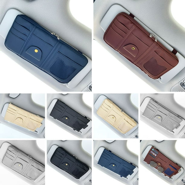 Yipa Car Sun Visor Pocket Storage Organizer PU Leather Car Sun Visor