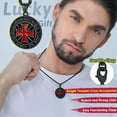 thumbnail image 3 of FaithHeart Knights Templar Seal Necklace for Men Stainless Steel Retro Punk Christ Fellow-Soldiers Jewelry Gift for Boyfriend Husband Valentine's Day, 3 of 8