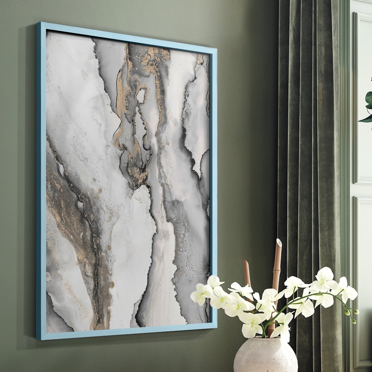 Abstract Ink Fantasy III in Paper Solid Wood 11 x 14 Framed Print