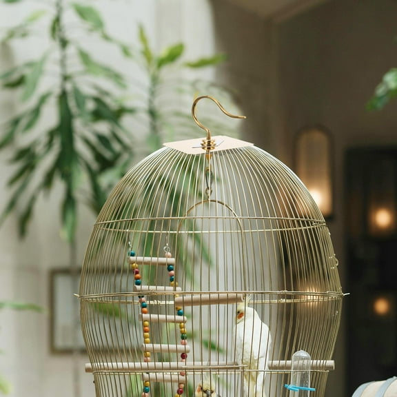 MEIBUTYUP Golden Brass Bird Cage Hanging Hook Sturdy Accessory for Finch and Parakeet Cages