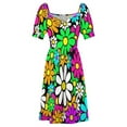 thumbnail image 4 of 2024 Retro Happy Daisy Daisies Flowers Happy Flowers Pattern Dress summer women's suit Women's summer dresses, 4 of 6