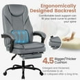 thumbnail image 6 of COOLHUT Executive Office Chair, Big and Tall Office Chair with Footrest Reclining Faux Leather Chair High Back Lumbar Support Ergonomic Office Chair with Padded Armrests, Gray, 6 of 12