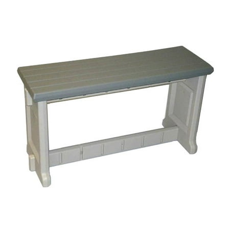 New Leisure Accents 36 Long Outdoor Indoor Deck Resin Patio Bench New Leisure Accents 36 Long Outdoor Indoor Deck Resin Patio Bench Gray Beige
