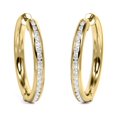 thumbnail image 1 of JeenMata Deslumbrantes Aros de Eternidad de Diamantes de Talla Brillante Redondos de 0,8 Quilates con Canal Pavé en Baño de Oro Amarillo de 18 K sobre Plata, 1 of 4