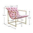thumbnail image 7 of Accent Chair, Modern Armchair with Open Metal Frame, Retro Upholstered Reading Chair with Shine Velvet Paded, Comfy Side Lounge Arm Chair Sigle Sofa for Living Room Bedroom Waiting Room, Pink, 7 of 7