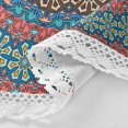 thumbnail image 3 of Round Tablecloth Indianturkish Ethnic Mandala Polyester Tablecover 60 Inch with Lace Design, Anti-Wrinkle and Smooth Table Cloth for Kitchen/Home Decoration, 3 of 8