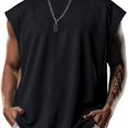 thumbnail image 2 of Jersey de entrenamiento físico para hombres de verano Deportes Ocio Moda europea y americana Manga con capucha Clip de caballo Chaleco de color sólido para hombres, 2 of 6