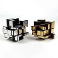 thumbnail image 3 of Gold and Silver 3x3 Square Mirrored Puzzle Cube Set of 2, 3 of 3
