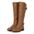 thumbnail image 5 of Women's Leatherette Almond Toe Buckled Elastic Riding Knee High Boot 19756, 5 of 6