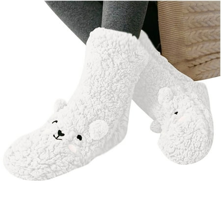 

Huaai socks for women Fashion Winter Keep Warm Women Printed Ladies Thick Socks cute socks White