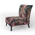 thumbnail image 3 of Designart "Army Boots with Pink Florals" Pink Fashion Upholstered Accent Chair - Glam Arm Chair For Living Room, 3 of 5