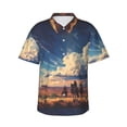 thumbnail image 1 of Balery Western Desert Cloud Cowboy Camisas hawaianas de manga corta para hombre, camisas playeras de corte holgado, camisas de vacaciones con botones,3X-Large, 1 of 7