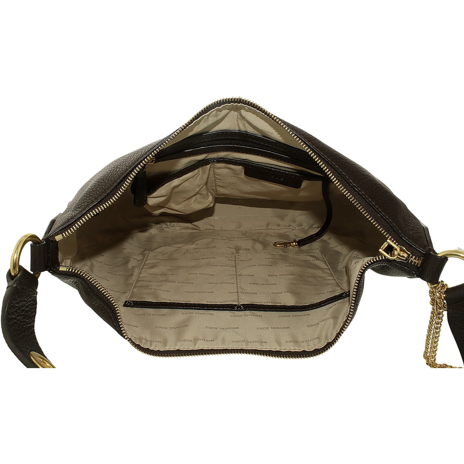 Michael Kors Women s Large Brooklyn Convertible Leather Leather Shoulder Bag Hobo Coffee Walmart