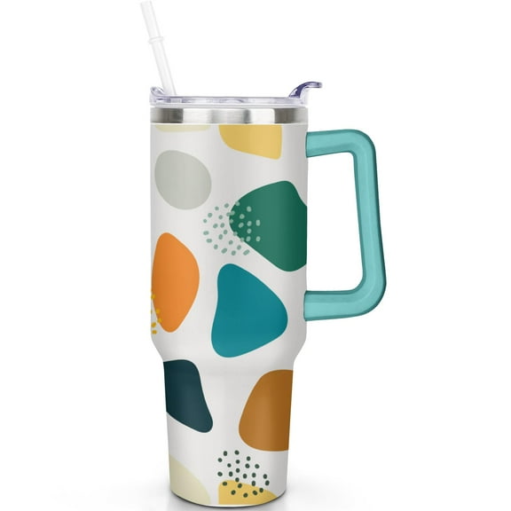 Fashion 40oz Travel Tumbler with Handle Stainless Steel Vacuum Insulated Flip Straw Lid Leak Proof Cup Gift for Him Her Travel Tumbler Must Have