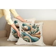 thumbnail image 2 of Ambesonne Monstera Throw Pillow Cover 2 Pack, Sage Love Boho Mid Century, 18", Teal Amber Olive Green, 2 of 7
