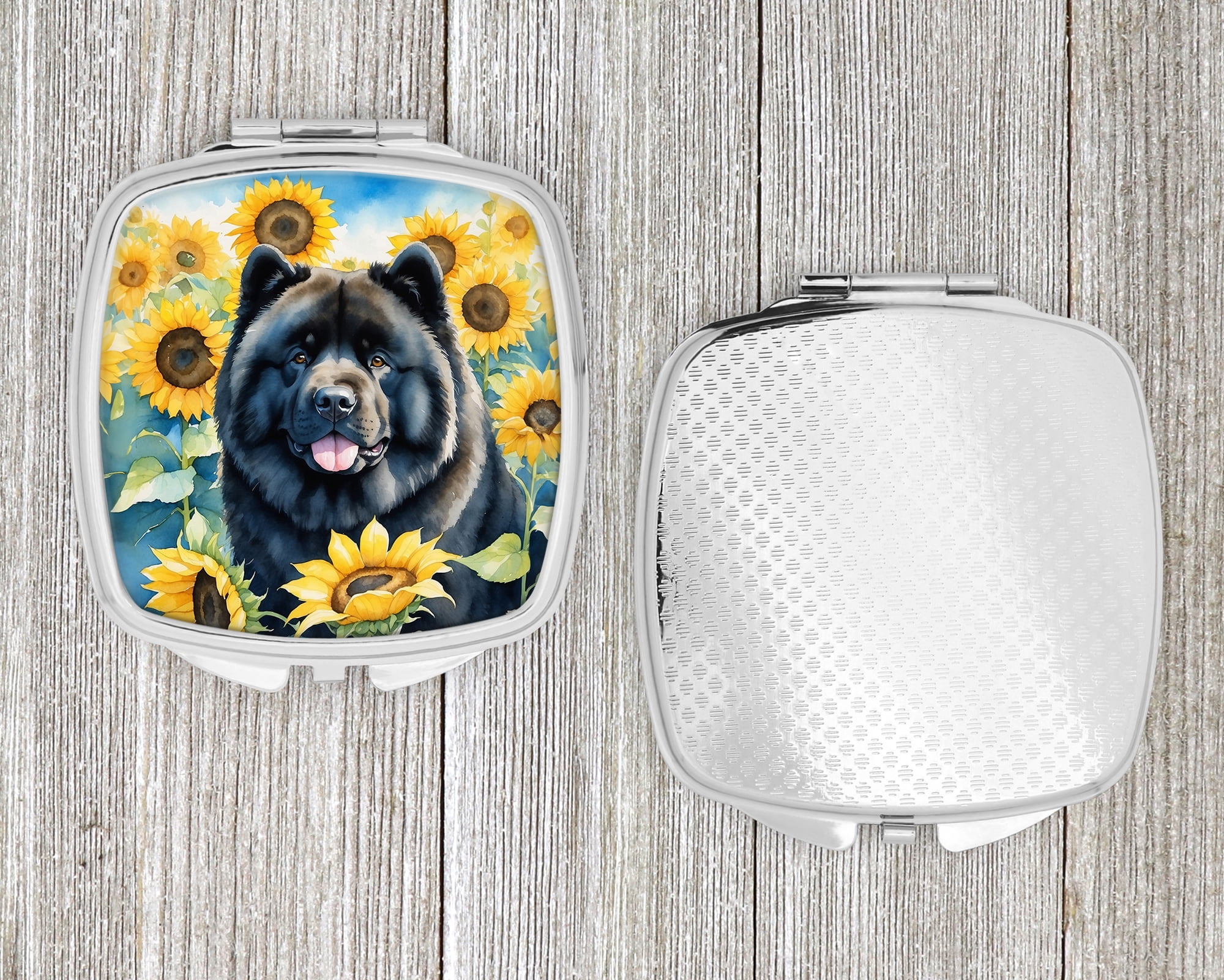 Chow Chow in Sunflowers Compact Mirror 2.75 in x 3 in