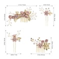 thumbnail image 4 of Ensemble de 4 Peignes en Strass Roses pour Accessoires de Mariée Fête de Mariage, 4 of 8