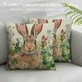 thumbnail image 3 of JEUXUS Easter Pillow Covers He is Risen Eggs Rabbit Bunny Ears Easter Decorations Outdoor Pillows Decorative Throw Pillows Cases Decorations Spring Cushion Covers for Home Couch, 3 of 5