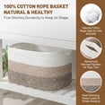 thumbnail image 2 of Large Blanket Basket, 22"x12"x17"(75L) Rectangle Woven Baskets for Storage, Cotton Rope Basket for Living Room, Toy Basket with Handle, Basket for Organizing(Gradient Brown), 2 of 7